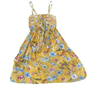 Pineapples Hawaiian Boutique - Floral Yellow Kids Dress - Size 7/8
